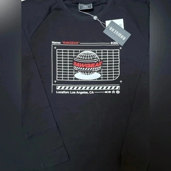Rawgear Men’s Long Sleeve Graphic Tee Shirts in Black - Picture 3 of 8